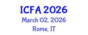 International Conference on Fisheries and Aquaculture (ICFA) March 02, 2026 - Rome, Italy International Conference on Fisheries and Aquaculture (ICFA) March 02, 2026 - Rome, Italy