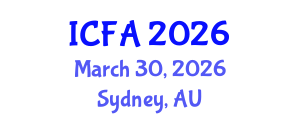 International Conference on Fisheries and Aquaculture (ICFA) March 30, 2026 - Sydney, Australia International Conference on Fisheries and Aquaculture (ICFA) March 30, 2026 - Sydney, Australia