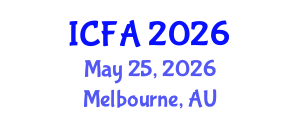 International Conference on Fisheries and Aquaculture (ICFA) May 25, 2026 - Melbourne, Australia International Conference on Fisheries and Aquaculture (ICFA) May 25, 2026 - Melbourne, Australia