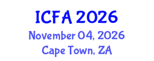 International Conference on Fisheries and Aquaculture (ICFA) November 04, 2026 - Cape Town, South Africa International Conference on Fisheries and Aquaculture (ICFA) November 04, 2026 - Cape Town, South Africa