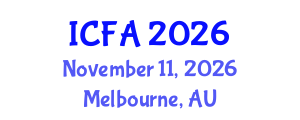 International Conference on Fisheries and Aquaculture (ICFA) November 11, 2026 - Melbourne, Australia International Conference on Fisheries and Aquaculture (ICFA) November 11, 2026 - Melbourne, Australia