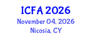International Conference on Fisheries and Aquaculture (ICFA) November 04, 2026 - Nicosia, Cyprus International Conference on Fisheries and Aquaculture (ICFA) November 04, 2026 - Nicosia, Cyprus