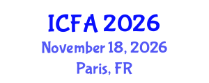 International Conference on Fisheries and Aquaculture (ICFA) November 18, 2026 - Paris, France International Conference on Fisheries and Aquaculture (ICFA) November 18, 2026 - Paris, France