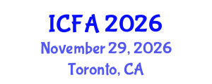 International Conference on Fisheries and Aquaculture (ICFA) November 29, 2026 - Toronto, Canada International Conference on Fisheries and Aquaculture (ICFA) November 29, 2026 - Toronto, Canada