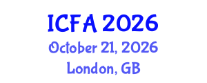 International Conference on Fisheries and Aquaculture (ICFA) October 21, 2026 - London, United Kingdom International Conference on Fisheries and Aquaculture (ICFA) October 21, 2026 - London, United Kingdom