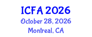International Conference on Fisheries and Aquaculture (ICFA) October 28, 2026 - Montreal, Canada International Conference on Fisheries and Aquaculture (ICFA) October 28, 2026 - Montreal, Canada