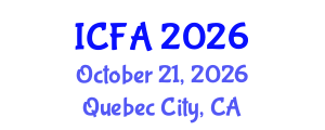 International Conference on Fisheries and Aquaculture (ICFA) October 21, 2026 - Quebec City, Canada International Conference on Fisheries and Aquaculture (ICFA) October 21, 2026 - Quebec City, Canada