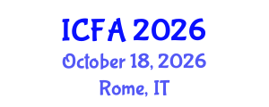 International Conference on Fisheries and Aquaculture (ICFA) October 18, 2026 - Rome, Italy International Conference on Fisheries and Aquaculture (ICFA) October 18, 2026 - Rome, Italy