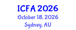 International Conference on Fisheries and Aquaculture (ICFA) October 18, 2026 - Sydney, Australia International Conference on Fisheries and Aquaculture (ICFA) October 18, 2026 - Sydney, Australia