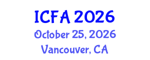 International Conference on Fisheries and Aquaculture (ICFA) October 25, 2026 - Vancouver, Canada International Conference on Fisheries and Aquaculture (ICFA) October 25, 2026 - Vancouver, Canada