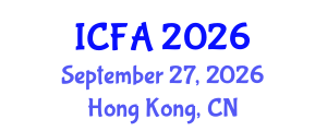 International Conference on Fisheries and Aquaculture (ICFA) September 27, 2026 - Hong Kong, China International Conference on Fisheries and Aquaculture (ICFA) September 27, 2026 - Hong Kong, China