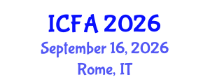 International Conference on Fisheries and Aquaculture (ICFA) September 16, 2026 - Rome, Italy International Conference on Fisheries and Aquaculture (ICFA) September 16, 2026 - Rome, Italy