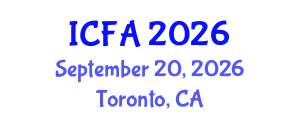 International Conference on Fisheries and Aquaculture (ICFA) September 20, 2026 - Toronto, Canada International Conference on Fisheries and Aquaculture (ICFA) September 20, 2026 - Toronto, Canada