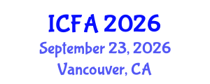 International Conference on Fisheries and Aquaculture (ICFA) September 23, 2026 - Vancouver, Canada International Conference on Fisheries and Aquaculture (ICFA) September 23, 2026 - Vancouver, Canada