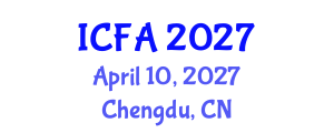 International Conference on Fisheries and Aquaculture (ICFA) April 10, 2027 - Chengdu, China International Conference on Fisheries and Aquaculture (ICFA) April 10, 2027 - Chengdu, China