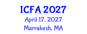 International Conference on Fisheries and Aquaculture (ICFA) April 17, 2027 - Marrakesh, Morocco International Conference on Fisheries and Aquaculture (ICFA) April 17, 2027 - Marrakesh, Morocco