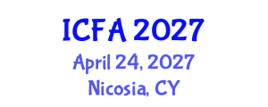 International Conference on Fisheries and Aquaculture (ICFA) April 24, 2027 - Nicosia, Cyprus International Conference on Fisheries and Aquaculture (ICFA) April 24, 2027 - Nicosia, Cyprus