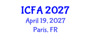 International Conference on Fisheries and Aquaculture (ICFA) April 19, 2027 - Paris, France International Conference on Fisheries and Aquaculture (ICFA) April 19, 2027 - Paris, France