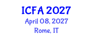 International Conference on Fisheries and Aquaculture (ICFA) April 08, 2027 - Rome, Italy International Conference on Fisheries and Aquaculture (ICFA) April 08, 2027 - Rome, Italy