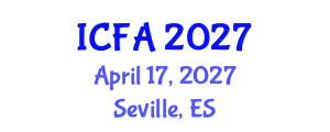International Conference on Fisheries and Aquaculture (ICFA) April 17, 2027 - Seville, Spain International Conference on Fisheries and Aquaculture (ICFA) April 17, 2027 - Seville, Spain