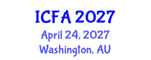 International Conference on Fisheries and Aquaculture (ICFA) April 24, 2027 - Washington, Australia International Conference on Fisheries and Aquaculture (ICFA) April 24, 2027 - Washington, Australia