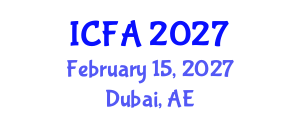 International Conference on Fisheries and Aquaculture (ICFA) February 15, 2027 - Dubai, United Arab Emirates International Conference on Fisheries and Aquaculture (ICFA) February 15, 2027 - Dubai, United Arab Emirates