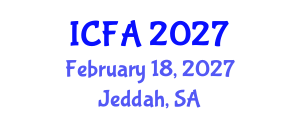 International Conference on Fisheries and Aquaculture (ICFA) February 18, 2027 - Jeddah, Saudi Arabia International Conference on Fisheries and Aquaculture (ICFA) February 18, 2027 - Jeddah, Saudi Arabia
