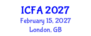 International Conference on Fisheries and Aquaculture (ICFA) February 15, 2027 - London, United Kingdom International Conference on Fisheries and Aquaculture (ICFA) February 15, 2027 - London, United Kingdom