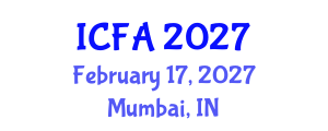 International Conference on Fisheries and Aquaculture (ICFA) February 17, 2027 - Mumbai, India International Conference on Fisheries and Aquaculture (ICFA) February 17, 2027 - Mumbai, India