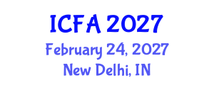 International Conference on Fisheries and Aquaculture (ICFA) February 24, 2027 - New Delhi, India International Conference on Fisheries and Aquaculture (ICFA) February 24, 2027 - New Delhi, India