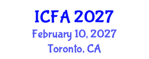 International Conference on Fisheries and Aquaculture (ICFA) February 10, 2027 - Toronto, Canada International Conference on Fisheries and Aquaculture (ICFA) February 10, 2027 - Toronto, Canada