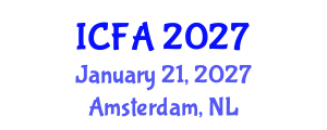 International Conference on Fisheries and Aquaculture (ICFA) January 21, 2027 - Amsterdam, Netherlands International Conference on Fisheries and Aquaculture (ICFA) January 21, 2027 - Amsterdam, Netherlands