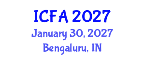 International Conference on Fisheries and Aquaculture (ICFA) January 30, 2027 - Bengaluru, India International Conference on Fisheries and Aquaculture (ICFA) January 30, 2027 - Bengaluru, India