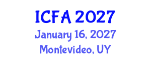 International Conference on Fisheries and Aquaculture (ICFA) January 16, 2027 - Montevideo, Uruguay International Conference on Fisheries and Aquaculture (ICFA) January 16, 2027 - Montevideo, Uruguay