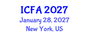 International Conference on Fisheries and Aquaculture (ICFA) January 28, 2027 - New York, United States International Conference on Fisheries and Aquaculture (ICFA) January 28, 2027 - New York, United States