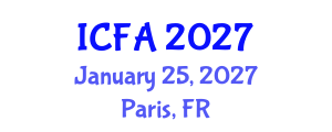 International Conference on Fisheries and Aquaculture (ICFA) January 25, 2027 - Paris, France International Conference on Fisheries and Aquaculture (ICFA) January 25, 2027 - Paris, France