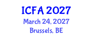 International Conference on Fisheries and Aquaculture (ICFA) March 24, 2027 - Brussels, Belgium International Conference on Fisheries and Aquaculture (ICFA) March 24, 2027 - Brussels, Belgium