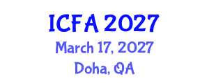 International Conference on Fisheries and Aquaculture (ICFA) March 17, 2027 - Doha, Qatar International Conference on Fisheries and Aquaculture (ICFA) March 17, 2027 - Doha, Qatar