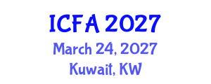 International Conference on Fisheries and Aquaculture (ICFA) March 24, 2027 - Kuwait, Kuwait International Conference on Fisheries and Aquaculture (ICFA) March 24, 2027 - Kuwait, Kuwait