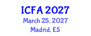 International Conference on Fisheries and Aquaculture (ICFA) March 25, 2027 - Madrid, Spain International Conference on Fisheries and Aquaculture (ICFA) March 25, 2027 - Madrid, Spain