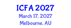 International Conference on Fisheries and Aquaculture (ICFA) March 17, 2027 - Melbourne, Australia International Conference on Fisheries and Aquaculture (ICFA) March 17, 2027 - Melbourne, Australia