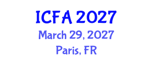 International Conference on Fisheries and Aquaculture (ICFA) March 29, 2027 - Paris, France International Conference on Fisheries and Aquaculture (ICFA) March 29, 2027 - Paris, France