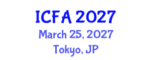 International Conference on Fisheries and Aquaculture (ICFA) March 25, 2027 - Tokyo, Japan International Conference on Fisheries and Aquaculture (ICFA) March 25, 2027 - Tokyo, Japan