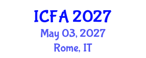 International Conference on Fisheries and Aquaculture (ICFA) May 03, 2027 - Rome, Italy International Conference on Fisheries and Aquaculture (ICFA) May 03, 2027 - Rome, Italy