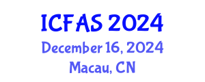 International Conference on Fisheries and Aquatic Sciences (ICFAS) December 16, 2024 - Macau, China