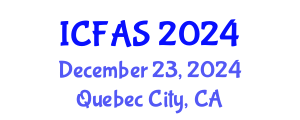 International Conference on Fisheries and Aquatic Sciences (ICFAS) December 23, 2024 - Quebec City, Canada