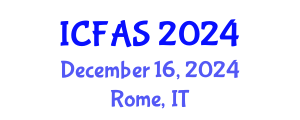 International Conference on Fisheries and Aquatic Sciences (ICFAS) December 16, 2024 - Rome, Italy