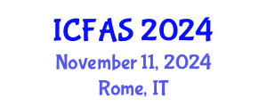 International Conference on Fisheries and Aquatic Sciences (ICFAS) November 11, 2024 - Rome, Italy