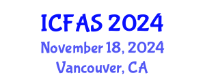 International Conference on Fisheries and Aquatic Sciences (ICFAS) November 18, 2024 - Vancouver, Canada