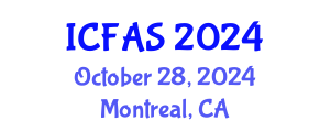 International Conference on Fisheries and Aquatic Sciences (ICFAS) October 28, 2024 - Montreal, Canada